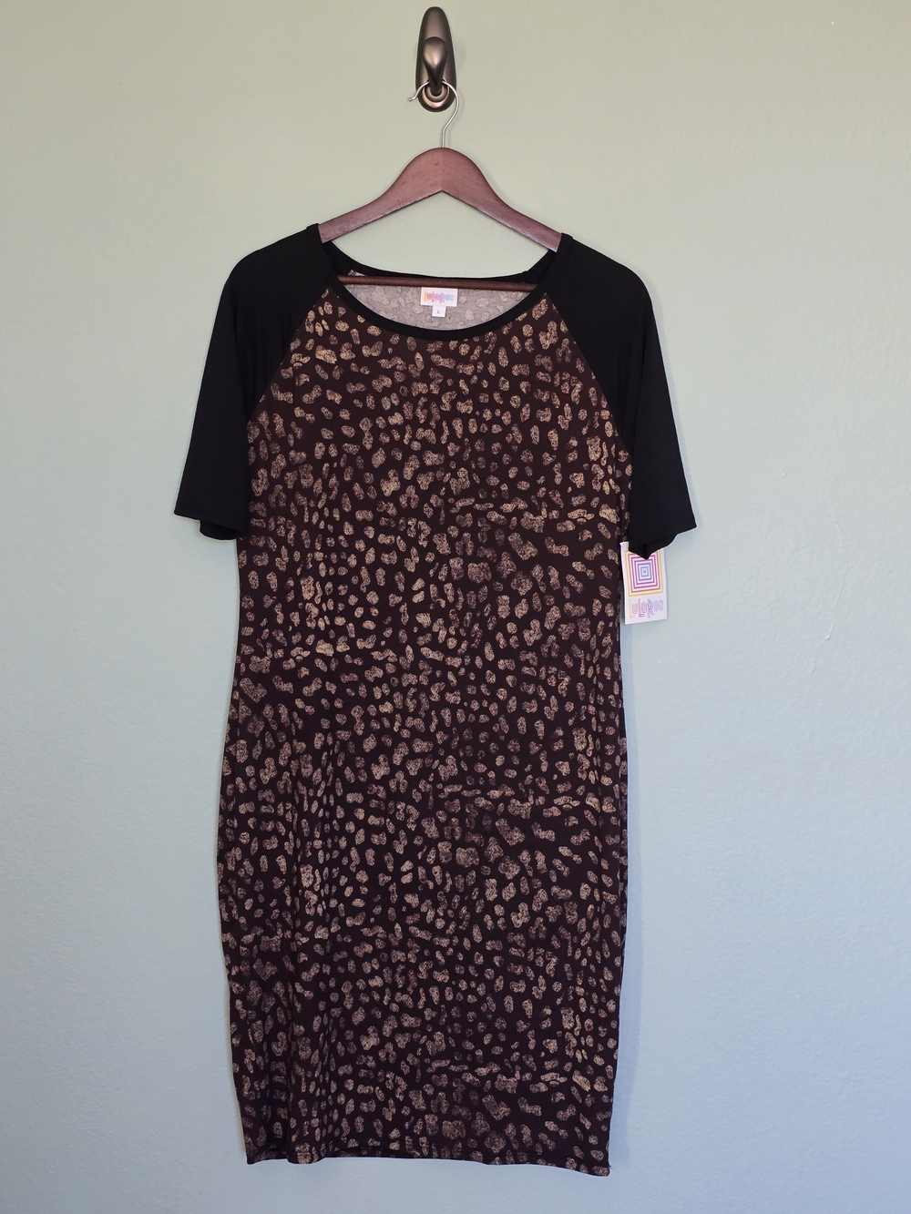 Black and Brown LulaRoe Julia Cheetah Printed Dress Large NWT